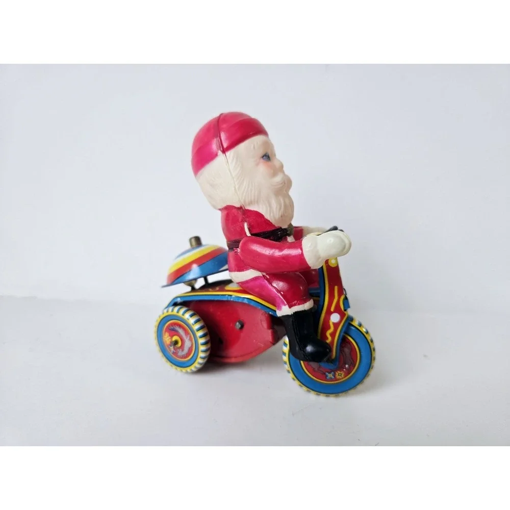 Vintage tin wind up toy Christmas Santa Claus‎ Japan Suzuki